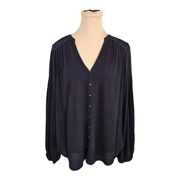 Gentle Fawn NWT Rosemarin Blouse Black Long Sleeve Sz XS - Picture 1 of 11
